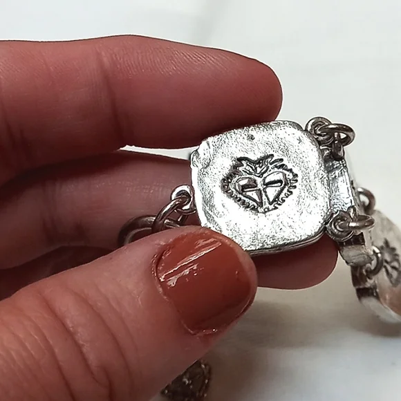 ✴ Virgins Saints & Angels Silver-tone San Benito Toggle Bracelet NEW! - Picture 10 of 16